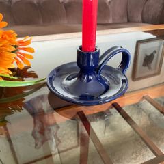 Vintage Kylemore Abbey Pottery Chamberstick Taper Candlestick Holder