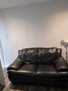 Natuzzi Black Leather Sofa