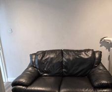 Natuzzi Black Leather Sofa