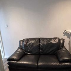 Natuzzi Black Leather Sofa