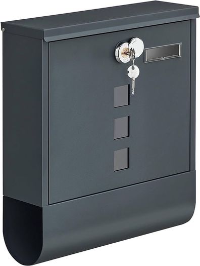 NEW SALE | Post Box, Wall Mounted Letterbox, Mailbox, Copper Lock Cylinder with Swivel Cap, Nameplate, Newspaper Holder, Easy to Install