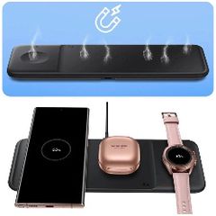 Original Samsung Trio 3-in-1 Wireless Charger Charging Ep-p6300 Black Official/ Little Use