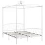 Canopy Bed Frame White Metal 180x200 cm Image 3