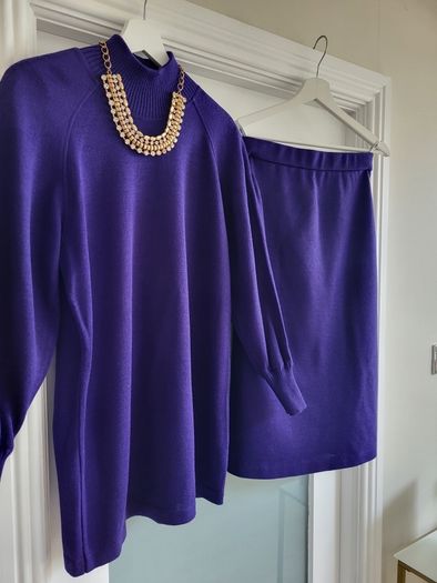 ARA Vintage two piece high neck and SKIRT co-ord Sz 10uk