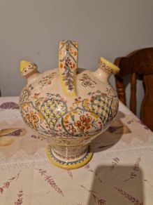 Vintage Spanish hand-painted batijo, "CRUZ"