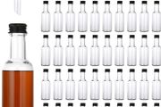 50PCS 50ML Liquor Bottles, Plastic Empty Spirit Bottles with Aluminum Lids and Clear Funnel, Reusable Transparent Sauce &amp; Liquor Bottles for Liquid storage (FREE POSTAGE)