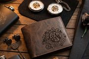 Best Man engraved leather PU wallets