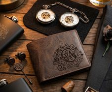 Best Man engraved leather PU wallets