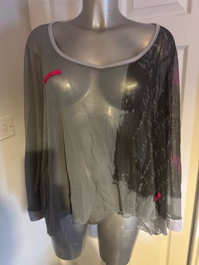 One O One French transparent oversized one size grey cover up top Postage included