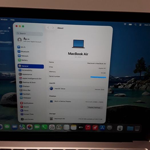 Apple MacBook Air A2337 (2020) | Apple M1 Chip | 16GB RAM | 256GB SSD | Space Grey
