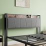 Double Bed Frames with Storage Headboard,Heavy Duty Metal Upholstered Platform Bed Frame Double Bed,Mattress Foundation Image 3