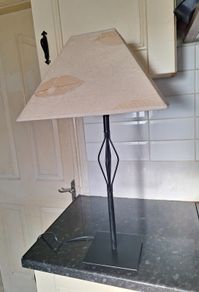 Lovely tall black metal table lamp