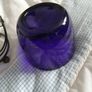BOWL - Vintage Blue Glass - Metal Basket Image 3