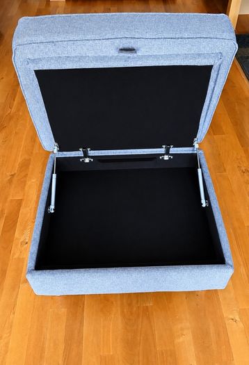 Grey Upholstered Storage Ottoman/Footstool