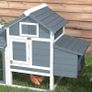 Small cottage chicken coop on legs dim. 151.5L x 54l x 87H cm multi-equipped solid pine wood Image 3