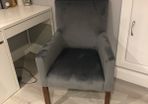 Chair in grey or taupe luxury Velvet