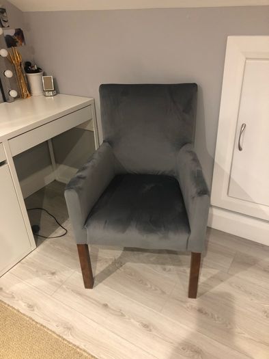 Chair in grey or taupe luxury Velvet