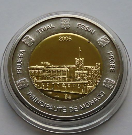 Monaco 2 euro probe coin specimen trial Piedfort