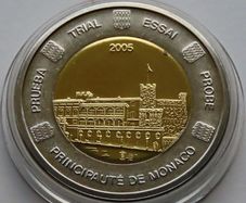 Monaco 2 euro probe coin specimen trial Piedfort