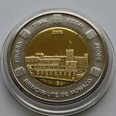 Monaco 2 euro probe coin specimen trial Piedfort