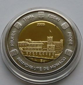Monaco 2 euro probe coin specimen trial Piedfort