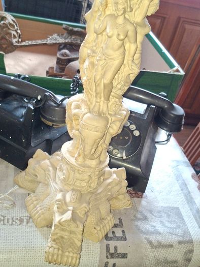 Beautiful Table Base of Neoclassical Women, Elephants, and Dragons. You could easily get a round piece of glass, wood or plexiglass, and make a nice table that would be a focus point in any room or hall. Postage Available or Collection