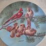 Knowles Backyard Harmony Collector Plate - 'The Singing Lesson' - Cardinal Family Image 4