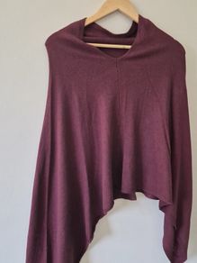 Wine Cashmere Shawl /one Size J1