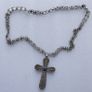 Vintage Turquoise  Large 4" Cross Pendant and unusual Chain length 34" Image 3