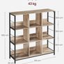 3 Tier Bookcase Shelving Unit with 9 Compartments for Living Room Bedroom Study Kitchen 30 x 100 x 103.1 cm Image 8