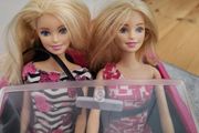 Barbie dolls and car