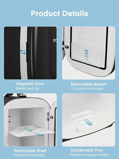 Mini Fridge Portable, 5 Liter/6 Cans Small Fridge Cooler & Warmer, Quiet, DC/AC Power, Cmpact Mini Fridge for Bedrooms, Office, Skincare, Car, Travel, Black