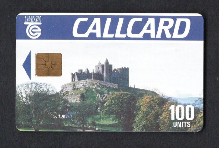 1990 Ireland 100 unit Rock of Cashel definitive (Gemplus GEM1) Call Card Used. 1990 Ireland 100 unit Rock of Cashel definitive (Gemplus GEM1) Call Card Used. Telecom Eireann card number 1027
