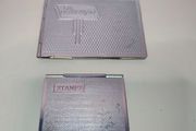 Pair of Vintage stamp holder Metal Pocket cases good used order 7x5 cms 5x4 cms