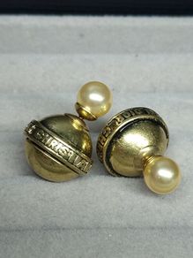Vintage Dior-style pearl statement earrings
