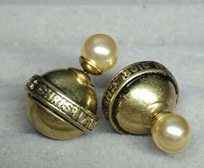 Vintage Dior-style pearl statement earrings