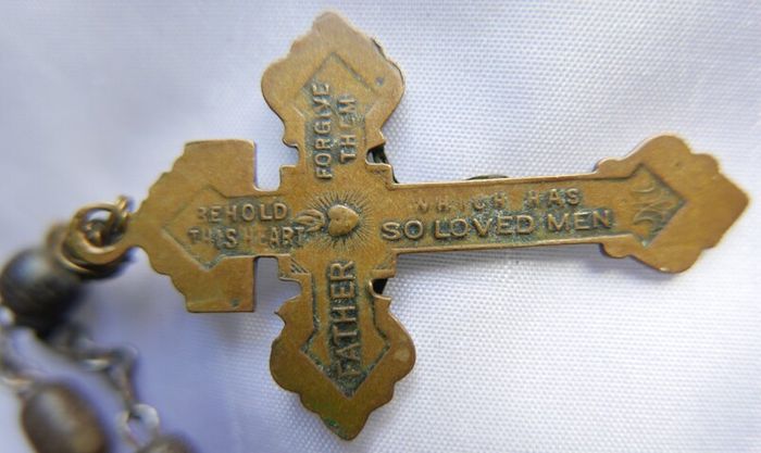 Antique  Rosary necklace pendant L-26"