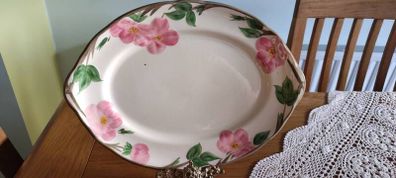 Vintage Franciscan Desert Rose hand decorated 14" oval serving platter made in Staffordshire England