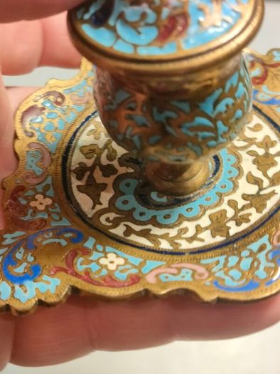 19th Century Napoleon 111 Bronze Cloisonne Ink Well