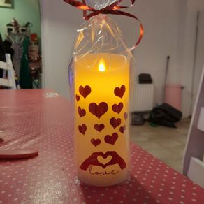 Led love and hearts led candle