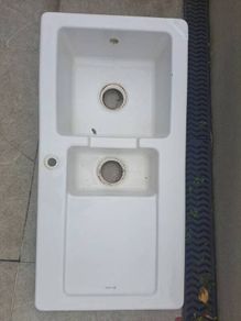 Ceramic sink (double )Read description , insert sink with drainage