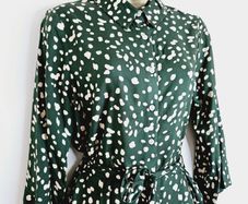 Dorothy Perkins Green Spotted Polka Dot Belted Shirt Dress