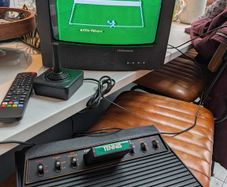 Ultimate Atari Setup - Refurbished Atari 2600 Bundle + Tennis Game + CRT TV - Ready to Play #459