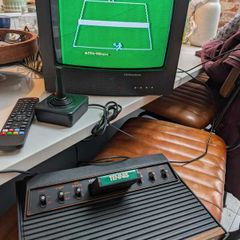 Ultimate Atari Setup - Refurbished Atari 2600 Bundle + Tennis Game + CRT TV - Ready to Play #459