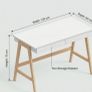 Brand New Home Comforts Desk - Matt White / Wood Legs (Unopened) Image 3