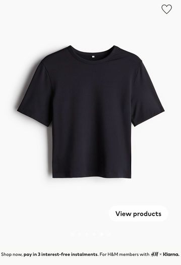 H&M DryMove sports cropped tshirt size S black