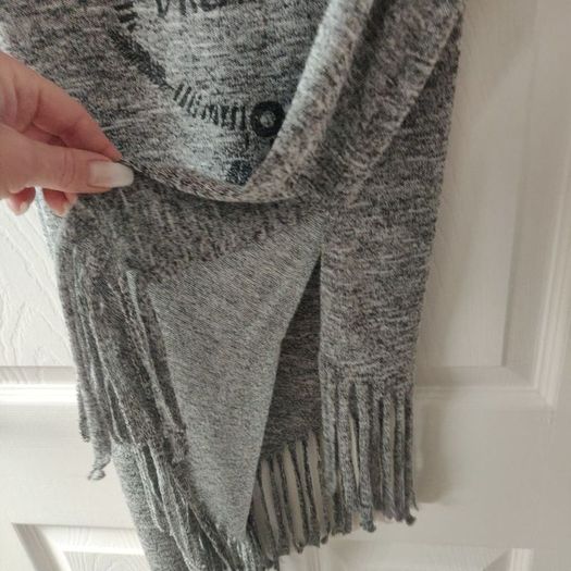 Long Knitted Grey Top with side slits, size 10