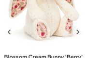 New JELLYCAT Medium Blossom Cream Berry Bunny