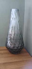 Large Grey Glass Vase