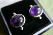 Vintage Sterling Silver 925 Amethyst Earrings